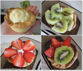 Receta: tartaletas con crema y frutas