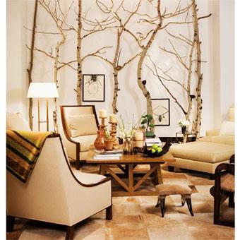 Ideas para decorar la pared: Utilizar troncos