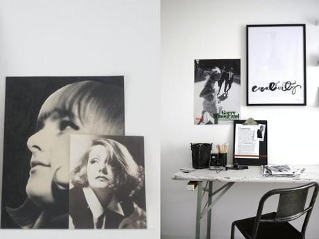 Antes y después: Un escritorio en blanco y negro