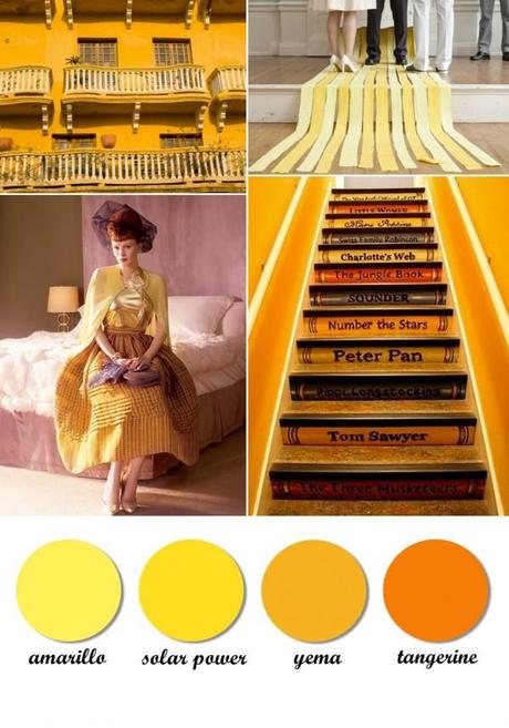 Colour board. Yellow, solar power, orange, tangerine