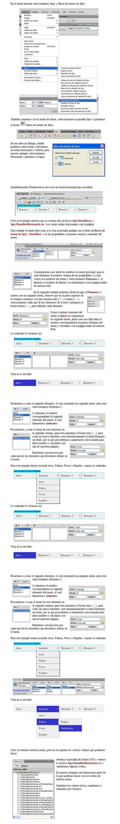 como crear barra horizontal spry Cómo Crear Barra de Menú Spray