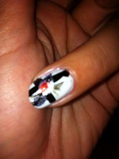 Nail Art : WhiteBlue.