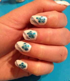 Nail Art : WhiteBlue.