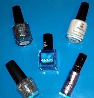 Nail Art : WhiteBlue.