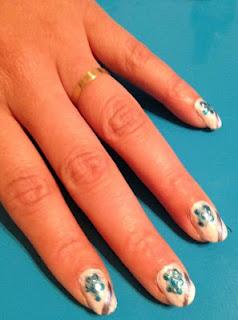 Nail Art : WhiteBlue.