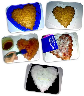 Corazón de coco y arándanos