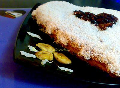 Corazón de coco y arándanos