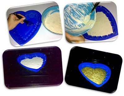 Corazón de coco y arándanos