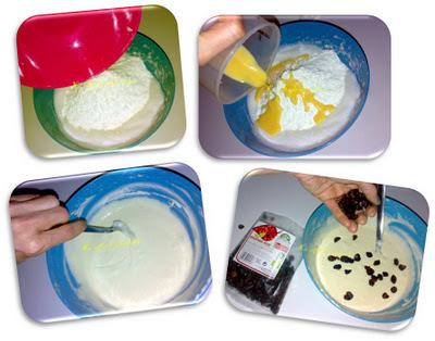 Corazón de coco y arándanos