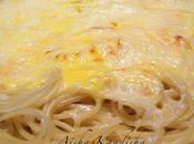 Espaguettis crema azafrán