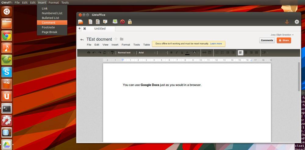 gwoffice GWoffice: Google Drive en tu escritorio Ubuntu