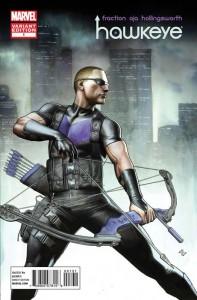 Portada alternativa de Adi Granov para Hawkeye Nº 1