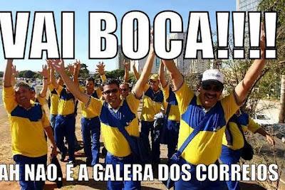 Los afiches de los brasileros cargando a Corinthians antes del partido con Boca jrs