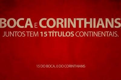 Los afiches de los brasileros cargando a Corinthians antes del partido con Boca jrs