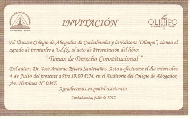 LIBRO: TEMAS DE DERECHO CONSTITUCIONAL - José Antonio Rivera