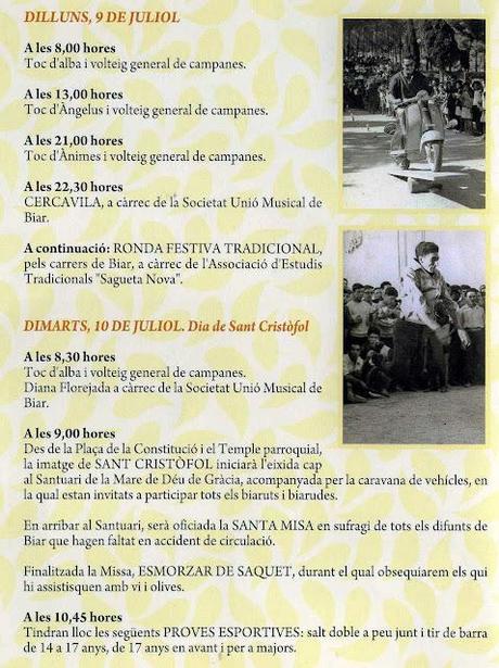 Biar. Fiestas Patronales de San Cristóbal y Festeta del Colera 2012