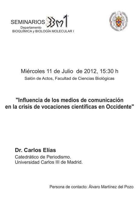 Vocaciones científicas y los medios de comunicación (conferencia en la UCM)