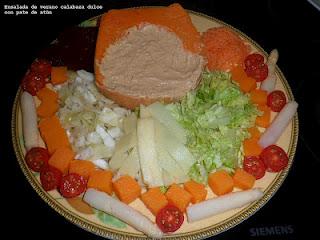 ensalada de verano calabaza dulce con pate de atún