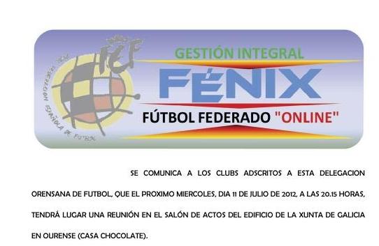 PROGRAMA FENIX: IMPORTANTE REUNION EN OURENSE PARA EXPLICAR LA SITUACIÓN ACTUAL Y RECORDAR EL FUNCIONAMIENTO