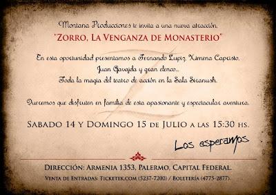 ZORRO: La venganza de Monasterio