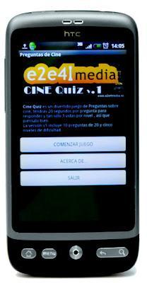 interfaz de la aplicación cine quiz android e2e4 media