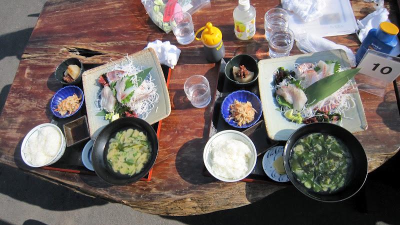 Sashimi fresco en Shikoku