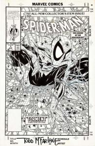 Sale a subasta la portada original de Spider-Man Nº 1 de Todd McFarlane