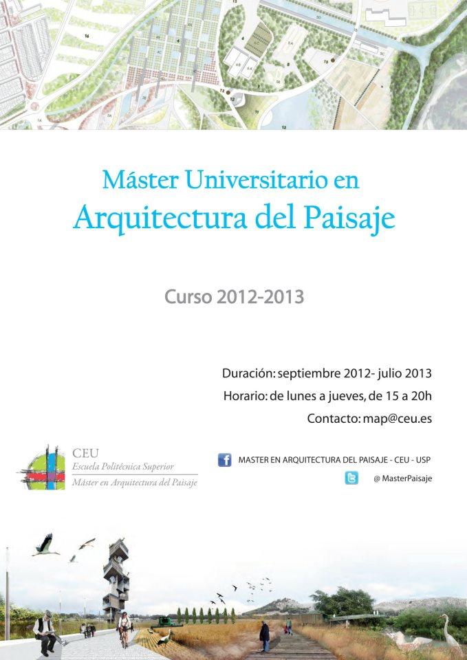 Máster Universitario en Arquitectura del Paisaje (MAP)