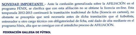 PROGRAMA FENIX: ACLARACIÓN IMPORTANTE DE LA F.G.F.