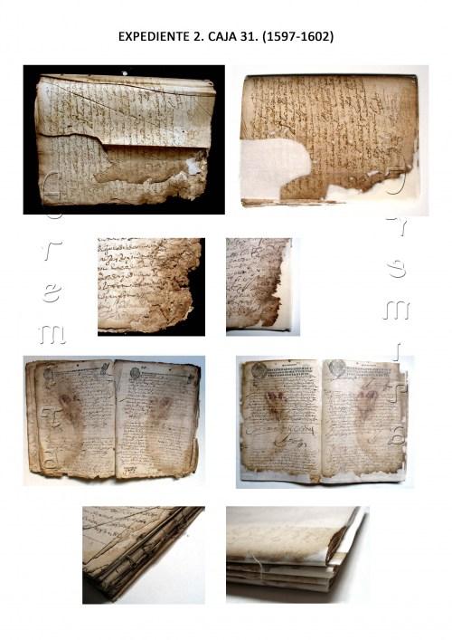 Imágenes de antes y después de uno de los expedientes