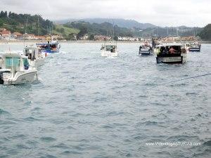 Procesion Marinera Virgen Guia Ribadesella: procesion barcos
