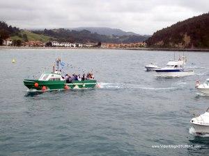 Procesion Virgen Guia Ribadesella 2012: Regreso barcas