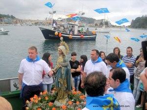 Procesion Marinera Virgen Guia Ribadesella 2012: Virgen barca