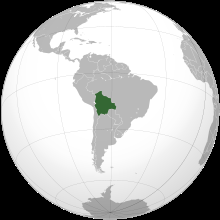 ubicación Bolivia en Latinoamérica