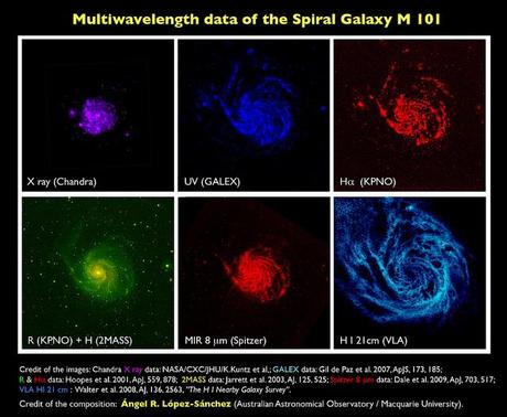 Gas, estrellas y polvo en la galaxia espiral M 101