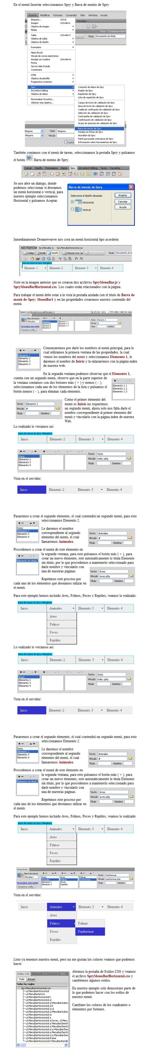 Cómo Crear Barra de Menú Spry en Dreamweaver