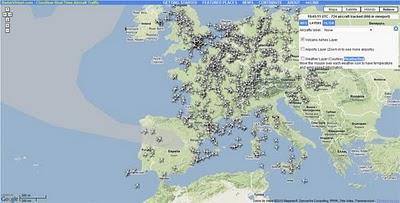 Aplicación para ver los vuelos sobre Europa y la nube de ceniza