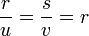\frac {r}{u}=\frac {s}{v} = r