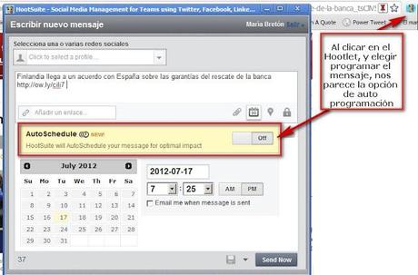 Hootlet de Hootsuite con Auto Programación de mensajes para optimizar su impacto