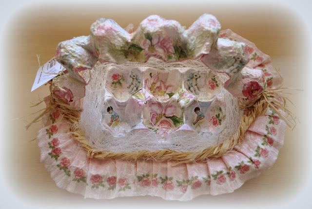 Decoración de caja de cartón de huevos (Convertidas en cestas para recuerdos)