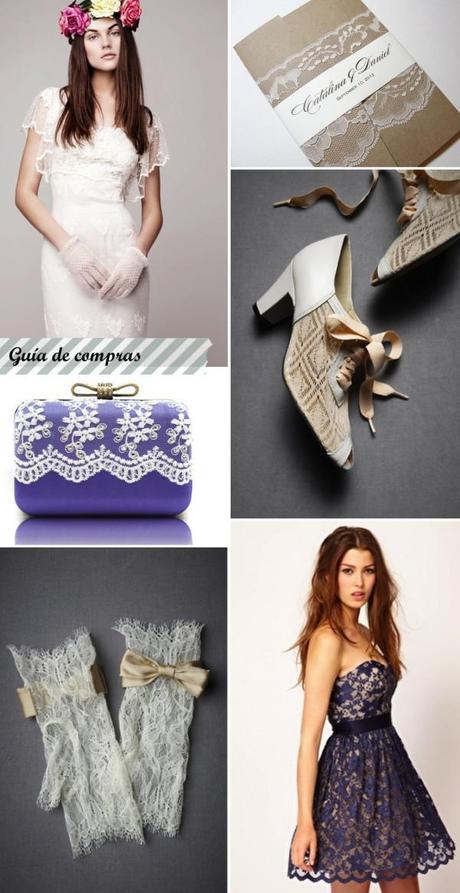 Wedding Inspiration. Encaje-guía de compras/Lace-shopping guide