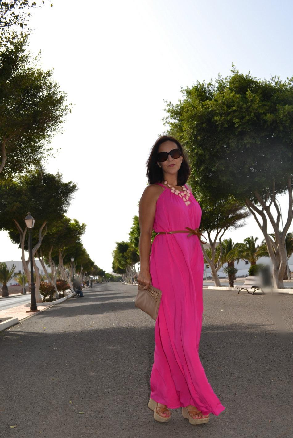 Maxi Dress in fuchsia