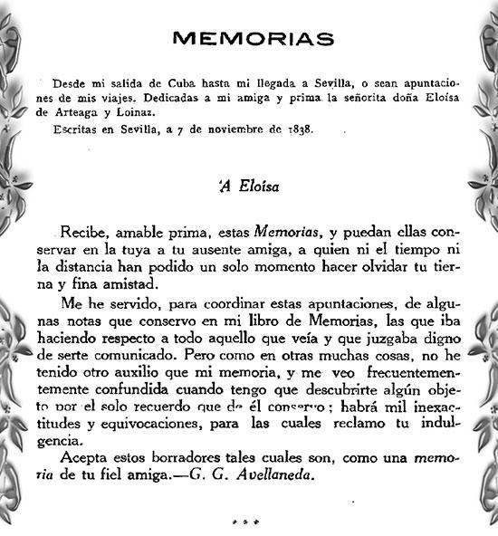 MEMORIAS DE 1838 (I parte)
