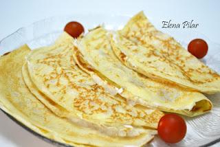 Crêpes ligeros de fiambre de Pavo y Queso cremoso