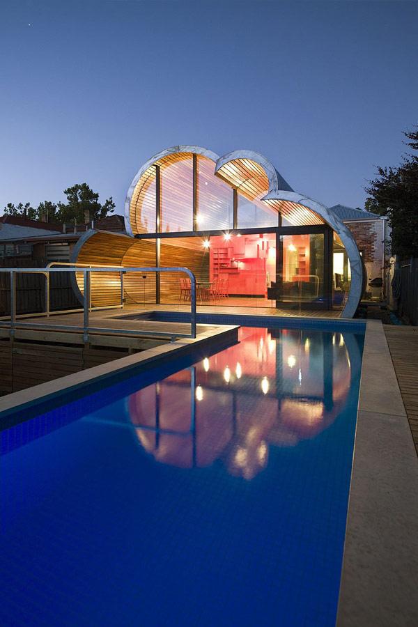 Cloud House 4 Cloud Shaped Extrusion as Contemporary Annex to Edwardian Home in Australia