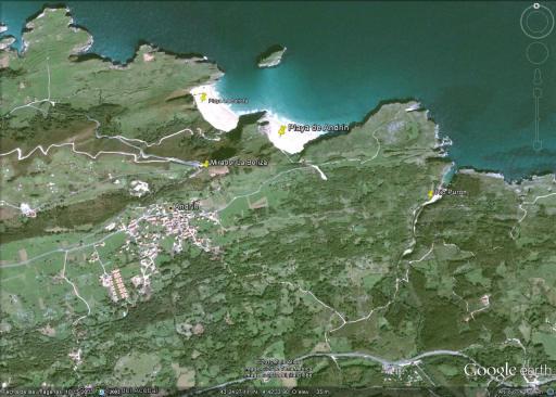 Mapa de playa de Andrin, en Llanes