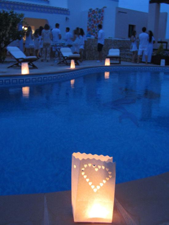 La decoración de la White Party