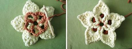 Tutorial DIY para hacer una flor a ganchillo: SEGUNDA FLOR instrucciones paso a paso para como hacer flor de crochet con t-shirt yarn