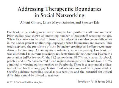 Direccionando los límites terapéuticos en las redes sociales - Ginory y col.