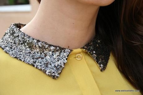 GLITTER NECK MUSTARD